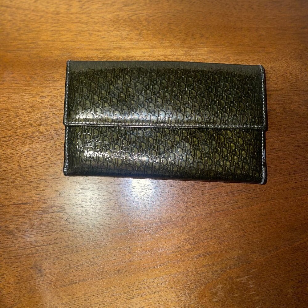 Authentic Christian Dior Monogram Wallet Green